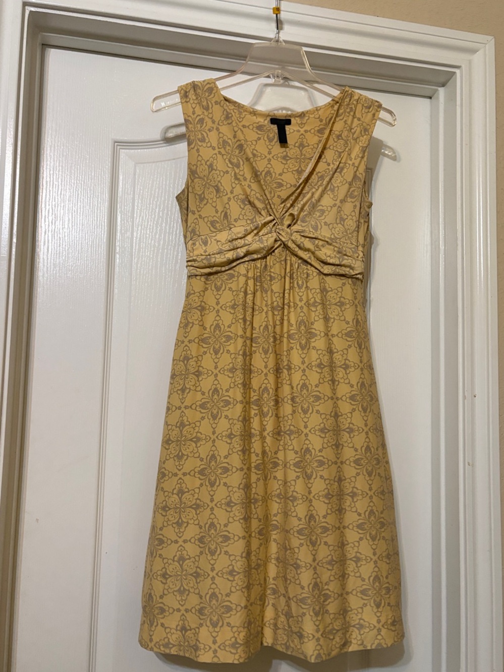 Soma Yellow Floral Knot-Front Midi Dress